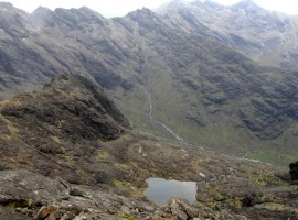 Looking down into Coir' an Lochain from Sgurr Dubh Mor