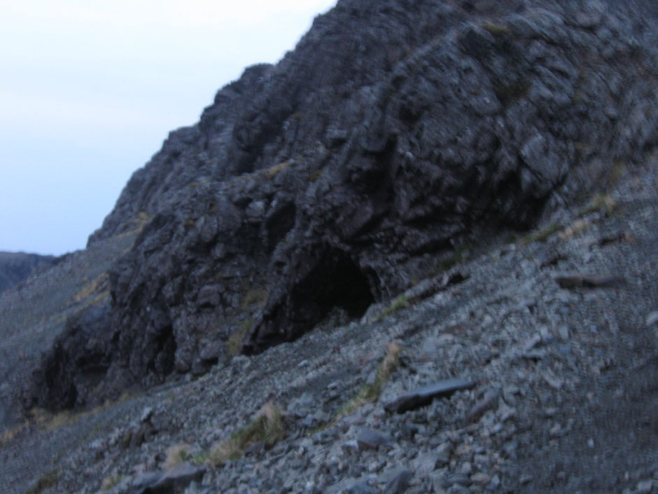 Blurry view of bivvy cave