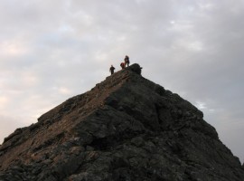 Preparing to descend from Sgurr Thearlaich