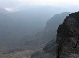 The sheer drop on the Coruisk side of the In Pinn