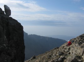 Sitting on Sgurr Dearg below the In Pinn