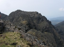 Looking back at summit of Sgurr a' Mhadaidh