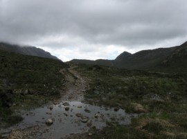 One of many watery sections along the path