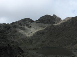 Patch of sunlight in upper corrie below Sgurr Alsadair