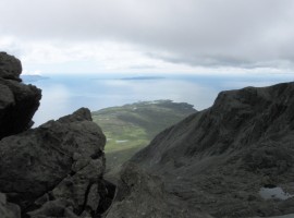 Looking out to sea and down Coir' a' Ghrunnda