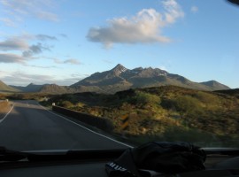 Northern end of Black Cuillin from the road north of Sligachan