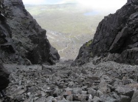 Looking down from Bealach Coir' a' Ghrunnda