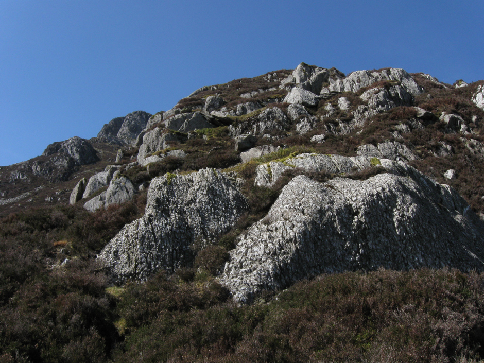 Looking up Y Garn east ridge