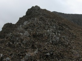 Shattered rock on Crib Goch