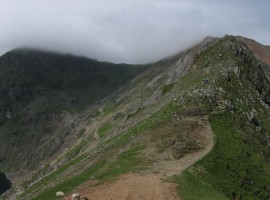 Top of Snowdon in cloud